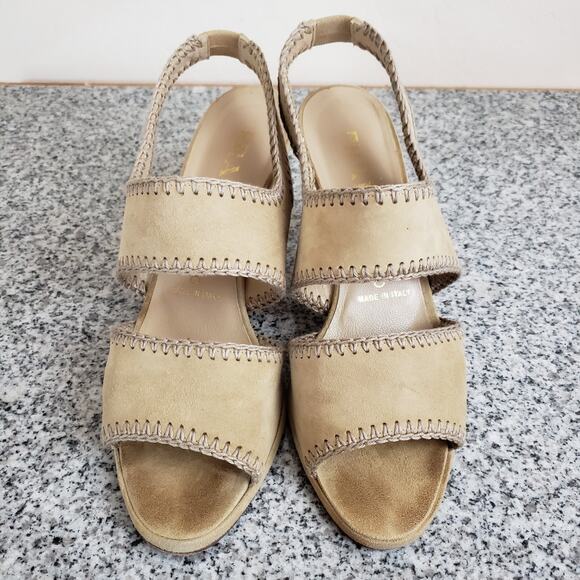 Prada Leather Suede Boho Retro Tan Sling Back Sz 39.5 EU 9-9.5 US Vero Cuoio+box - Picture 6 of 16